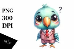 Baby Parrot Expressive Cartoony Clipart | Sublimation | Product Image 3