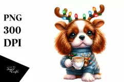 Expressive Baby Cavalier King Charles Spaniel PNG Product Image 1