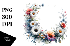 Vibrant Abstract Horizontal Frame with Small Daisies Product Image 1
