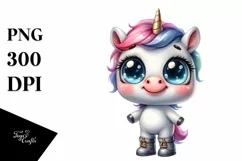 Expressive Baby Unicorn with Big Eyes | Sublimation | Product Image 1