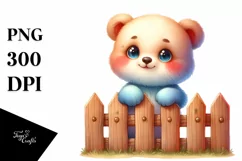 Colorful Watercolor Small Baby Bear | Sublimation Clipart Product Image 1
