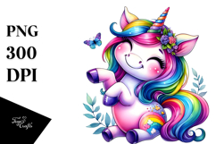 Vibrant Cute Unicorn PNG Product Image 1