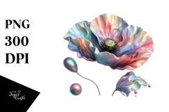 Abstract Glossy Poppy Watercolor Clipart Product Image 1