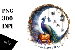 Peacock Dressed for Halloween PNG Product Image 1