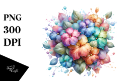 Abstract Shiny Impatiens Watercolor PNG Product Image 1