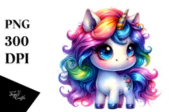 Vibrant Cute Unicorn PNG Product Image 1