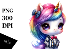 Colorful Baby Unicorn in the Style of PNG Product Image 1