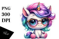 Colorful Baby Unicorn PNG Product Image 1