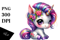 Vibrant Baby Unicorn PNG Product Image 1
