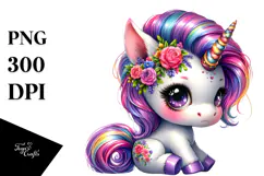 Vibrant Baby Unicorn PNG Product Image 1
