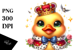 Vibrant Baby Duck Royal Crown PNG Product Image 1