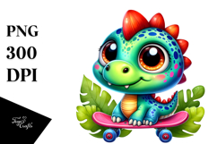 Watercolor Baby Dinosaur PNG Product Image 1