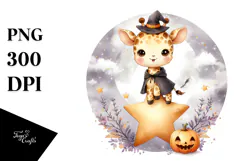 Cute Baby Giraffe with Halloween Costume, Transparent PNG Product Image 1