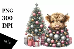 Winter Baby Highland Cow PNG Product Image 3