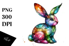 Colorful Bunny PNG Product Image 1