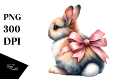 Bunny Sitting Back View PNG Product Image 1