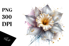 Shiny Daffodil with Gold | Sublimation | Clipart Product Image 1