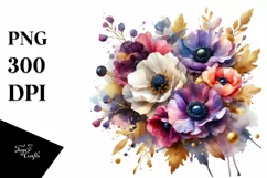 Colorful Bouquet with Gold Foil and Anemone Product Image 3