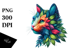 Abstract Watercolor Kitten PNG Product Image 1