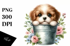Cute Dog with Flowers PNG Product Image 1