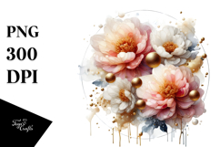 Glossy Peonies Abstract, High-Res PNG Product Image 1