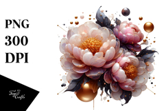 Glossy Peonies Abstract, High-Res PNG Product Image 1