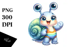 cute Baby Snail at the Beach PNG Product Image 1