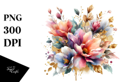 Colorful Bouquet with Gold Foil and Magnolia Product Image 1