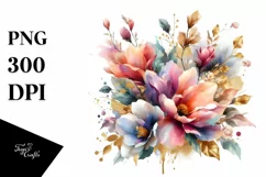 Colorful Bouquet with Gold Foil and Magnolia Product Image 3
