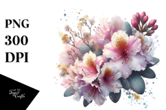 Rhododendron with Metallic Accents PNG Product Image 1