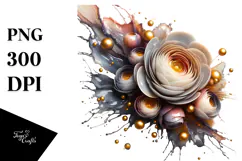 Abstract Glossy Ranunculus Made of PNG Product Image 1