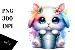 Happy Vibrant Cute Baby Bunny Crazy Eyes PNG Product Image 1