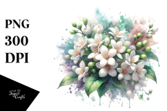 Jasmine Watercolor Splash PNG Product Image 1