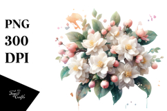 Jasmine Watercolor Splash PNG Product Image 1