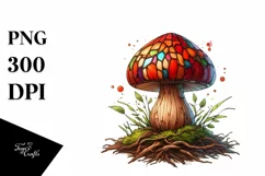 Detailed Wooden Mushroom PNG Product Image 3