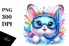 Cute Smiling Baby Rabbit PNG Product Image 1
