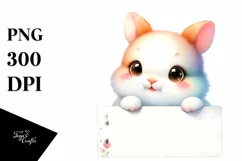 Colorful Baby Rabbit, Smiling | Sublimation | Clipart Product Image 1