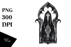Gothic Gnome Watercolor, High-Res PNG Product Image 1