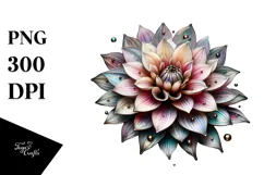 Dahlia with Metallic Accents PNG Product Image 1