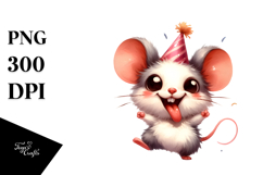 Playful Mouse with Party Hat Product Image 1
