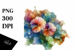 Abstract Glossy Nasturtium Watercolor Clipart Product Image 3