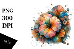 Abstract Glossy Nasturtium Watercolor Clipart Product Image 1