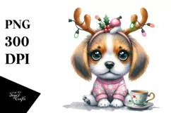 Expressive Watercolor Beagle PNG Product Image 1