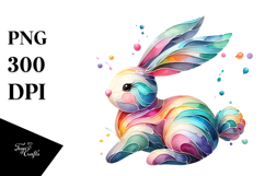 Colorful Pastel Bunny PNG Product Image 1