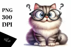 Cat Sitting es Big Eyes Confused | Sublimation | Clipart Product Image 3