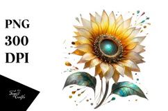 Sunflower with Metallic Insertions, Transparent PNG Product Image 1