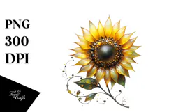 Sunflower with Metallic Insertions, Transparent PNG Product Image 1