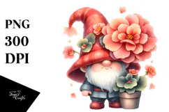 Artistic GNOME with Floral Ornament, PNG Product Image 1