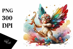 Cupid Angel Of Love Gesture Watercolor Florals Clipart Product Image 1