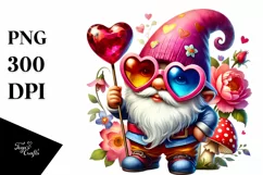 Valentines Gnome Heart Sign Sunglasses Colorful Fun Product Image 1
